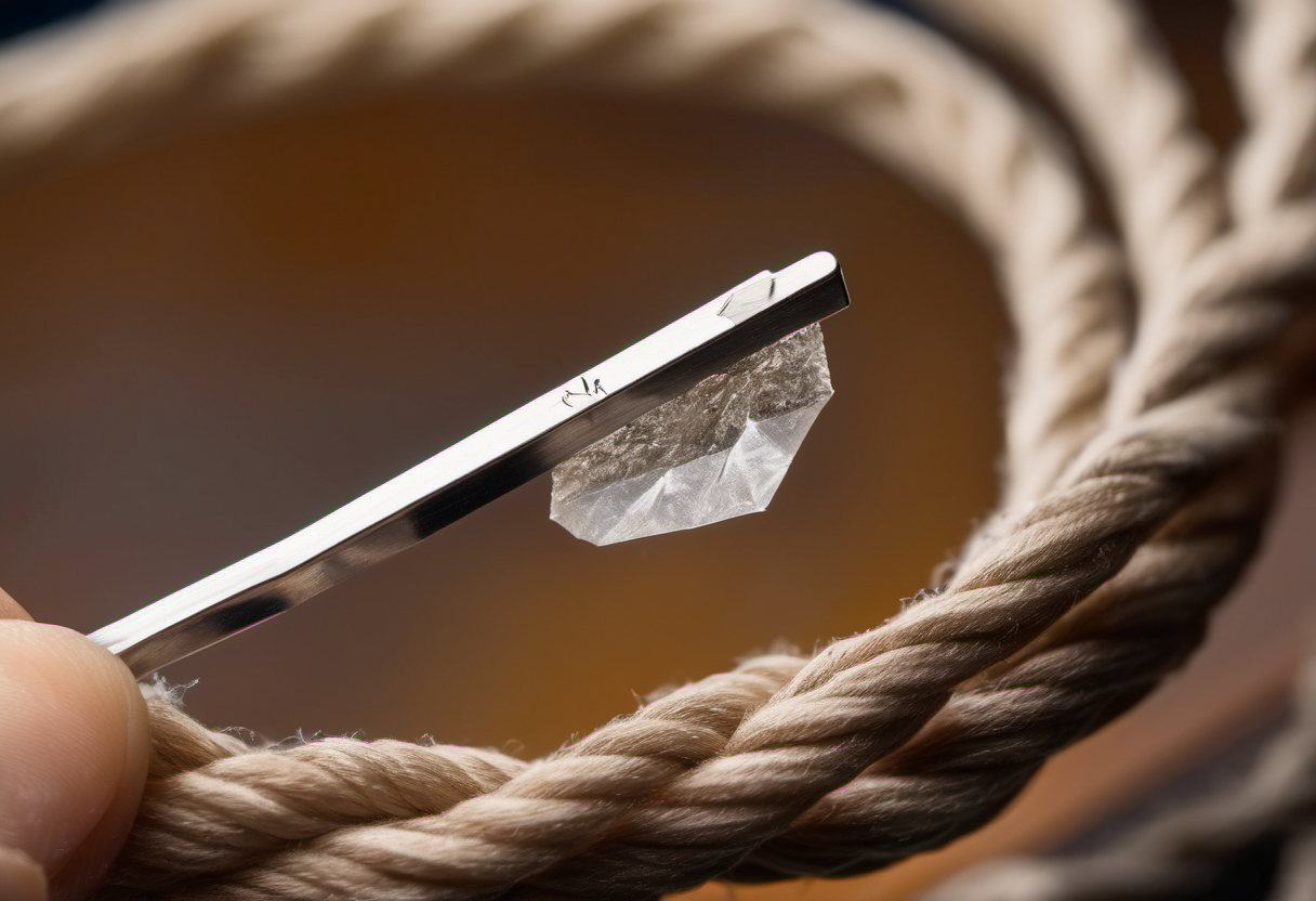 Positioning rope fiber in mold