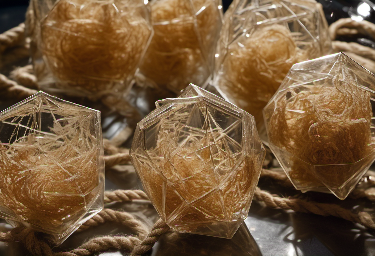 Rope suspended in resin